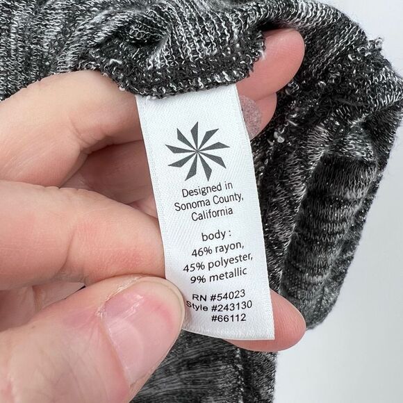 Athleta Women's Metallic Sweater Round Neck Thumbhole Long Sleeve Top Gray XS - Picture 5 of 8